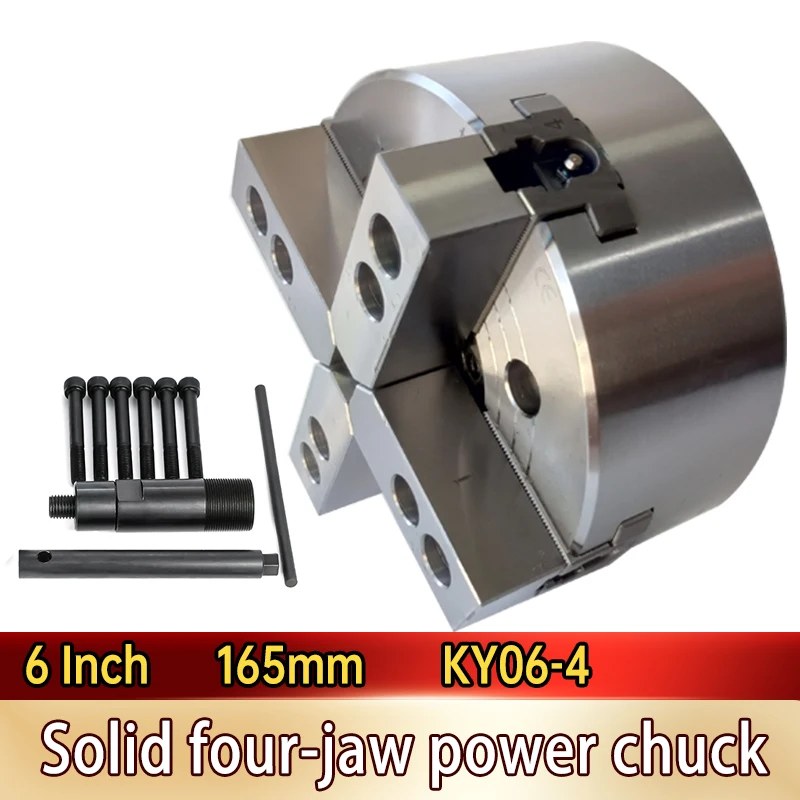 

6 Inch 165mm Solid Hydraulic Power Chuck 4 Jaw Oil Pressure Chuck For Mechanical CNC Lathes With A5 Flange High Precision Chuck