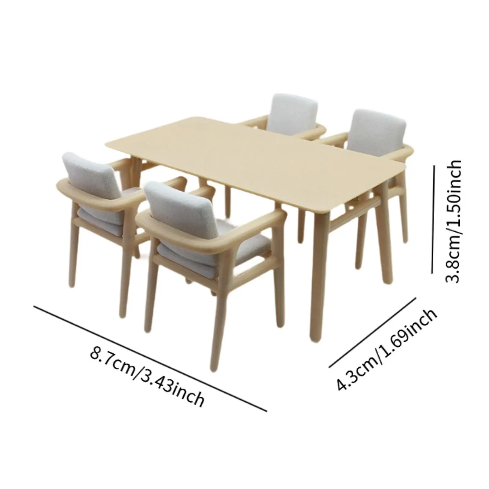 Juego de mesa y sillas para casa de muñecas, Mini muebles, accesorios para casa de muñecas, decoración de escena