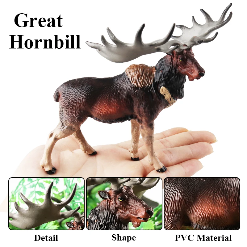 Oenux Wald Hirsch Tiere Simulation Wild White-Tailed Elch Action-figuren Elch Figuren Modell Dekoration Spielzeug Kinder Weihnachten Geschenk – Detail 4