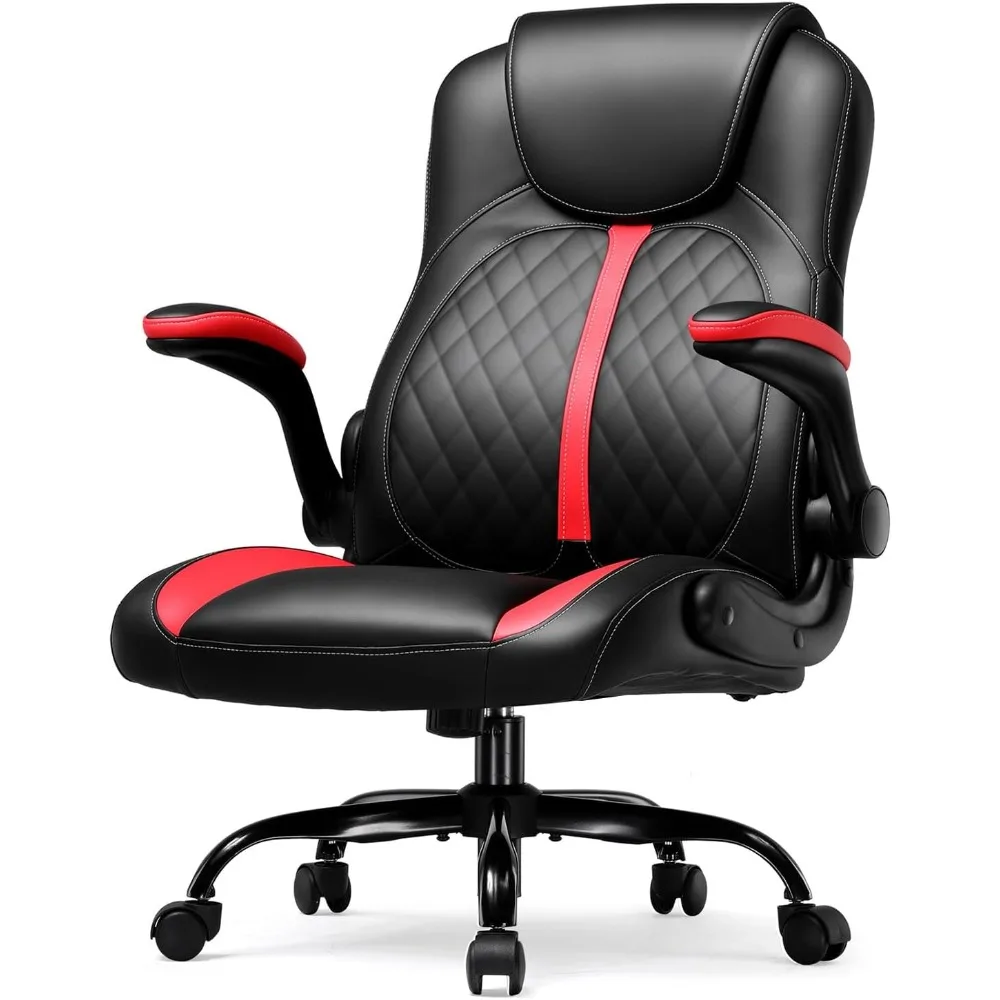 

This Office/gaming Chair Is An Ergonomic Adult Chair with Lumbar Support, Foldable Armrests, and Height Adjustment