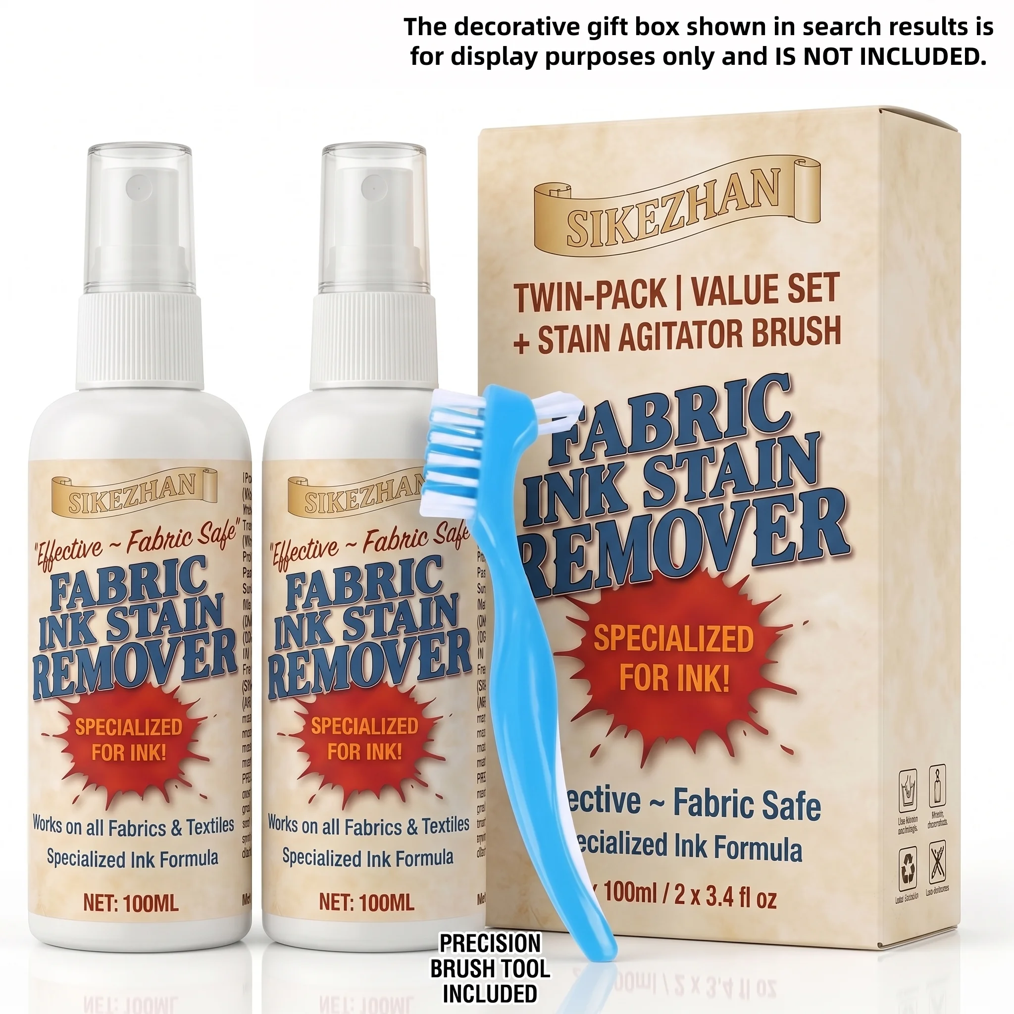 Powerful Fabric Ink and Marker Stain Remover For Clothes 100ml Targeted Crayon & Pen Mark Formula Gentle on Delicates & Skin