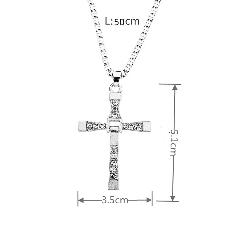 Hip Hop Rhinestone Cross Pendant Necklace for Men Women Punk HipHop Fashion Gift Jewelry