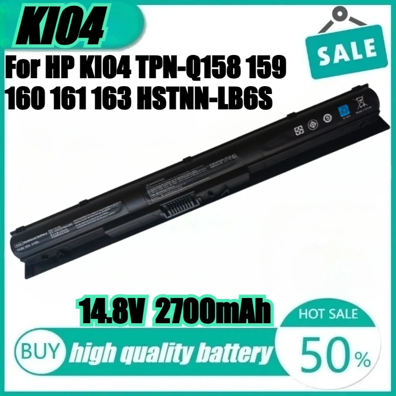 

Новый аккумулятор для ноутбука KI04 14,8 В 2700 мАч HSTNN-DB6T 800010-421 HSTNN-LB6S 800049-001 для HP Pavilion 14 15 17 17-g000 17-g099
