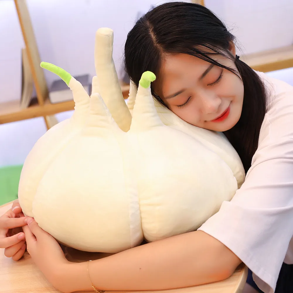 Creative simulation cartoon plant garlic Cute garlic pillow plush toy Photo props Decorative gifts