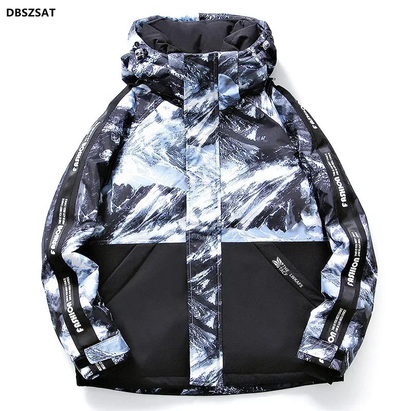 M-3xl Mens White Duck Down Jacket Winter Male Coats Zipper Hooded Short Style Camouflage Casual Outerwear Clothes