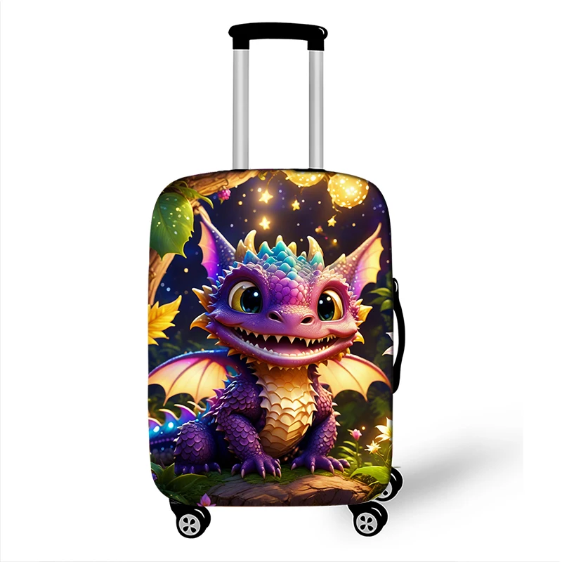 Cute Dragon Baby Print Luggage Cover Fantasy Animals Accessories Elastic Trolley Case Protective For Travel Anti-dust Covers