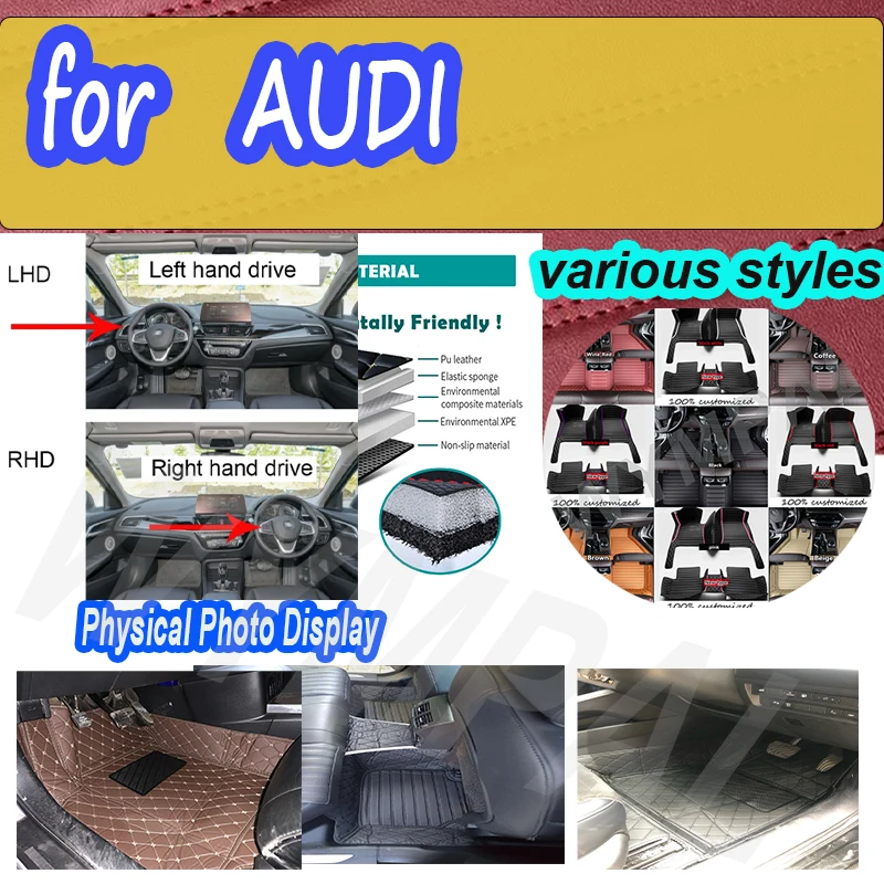 

Роскошные автомобильные коврики для AUDI A5 Cabriolet A6 C6 A6 C7 A6 Wagon A7 A8 4seat A8 5seat A8 W12 A8L 4seat A8L 5seat Q2 Q3 8U Q3 Q5