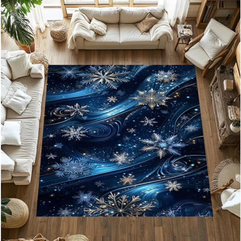 Christmas-Themed Red & White Rug - Featuring Santa Christmas Tree and Gift Packages Living Room Rug Washable Rug Non-Slip Rug