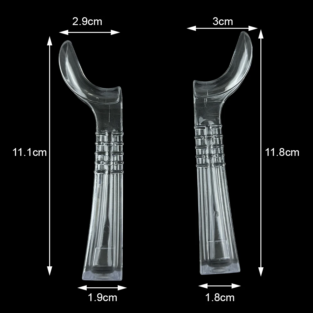 Dental half Side Hook Lip Retractor Left +Right Transparent Cheek Retractor Intraoral Supporting Device Mouth Opener 2Pcs/Set