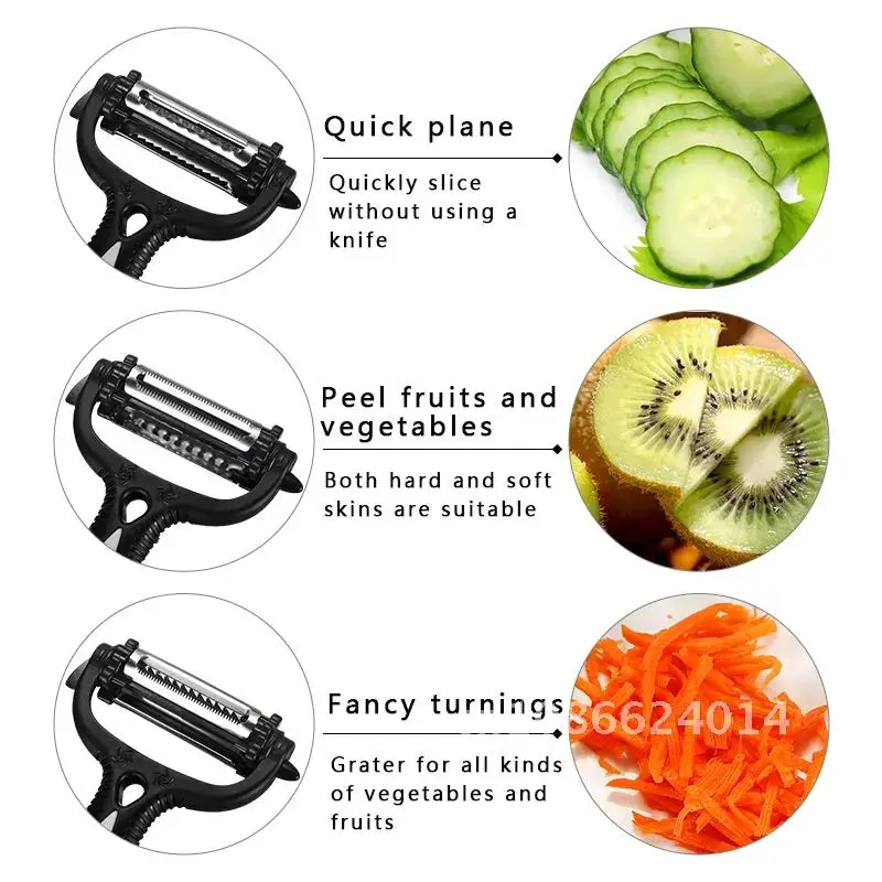 

Quick Stainless Steel Vegetable and Fruit Peeler Kitchen Appliance Multi-Functional Peeler Potato and Carrot Grater