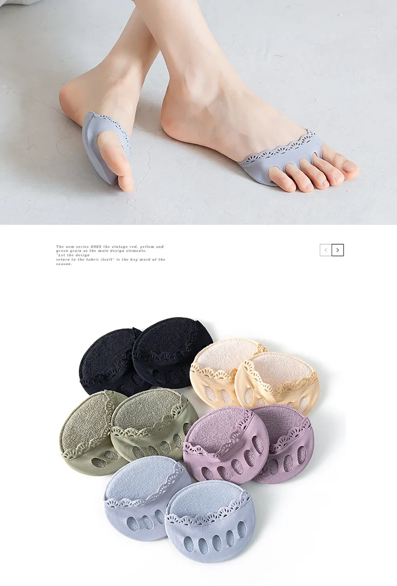 Einlegesohlen für High Heels, Halbschuhe, Fünf-Finger-Vorfußpolster für Damen, zur Behandlung von Hornhaut, Hühneraugen und Fußschmerzen, unsichtbare Sockeneinlagen. – Detail 7