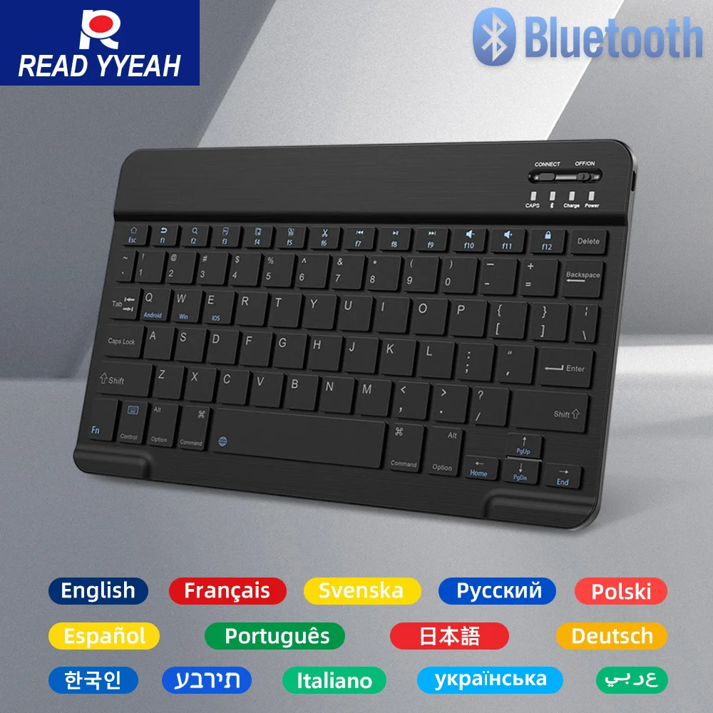 Беспроводная клавиатура READYYEAH, клавиатура iPad, клавиатура планшетного компьютера, универсальная беспроводная клавиатура Bluetooth, многоязычная клавиатура