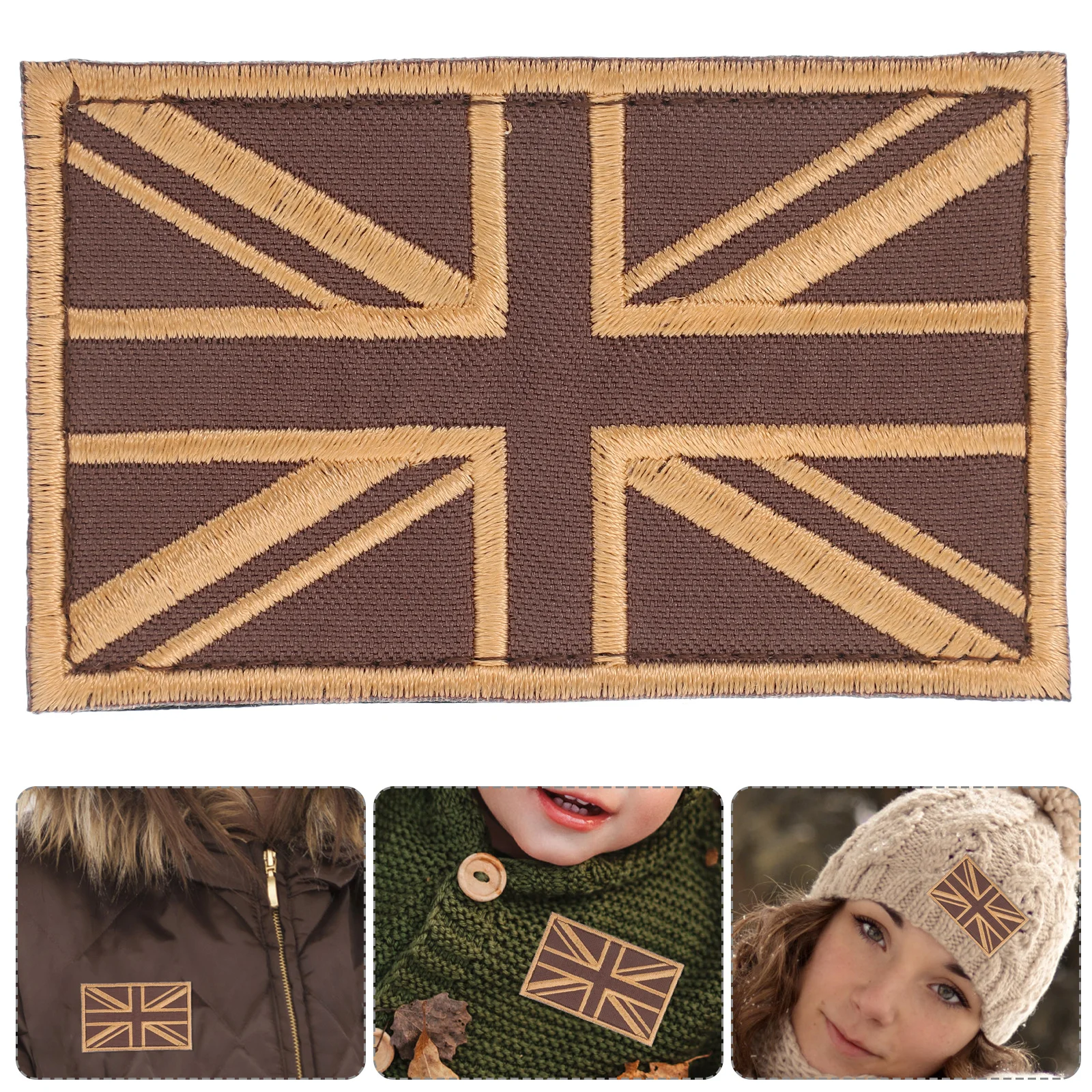 

Flag Embroidered Patches British Flag Applique Easy Sew Iron on for Jackets Hats Bags Durable Clothing Repair Fabric Stickers