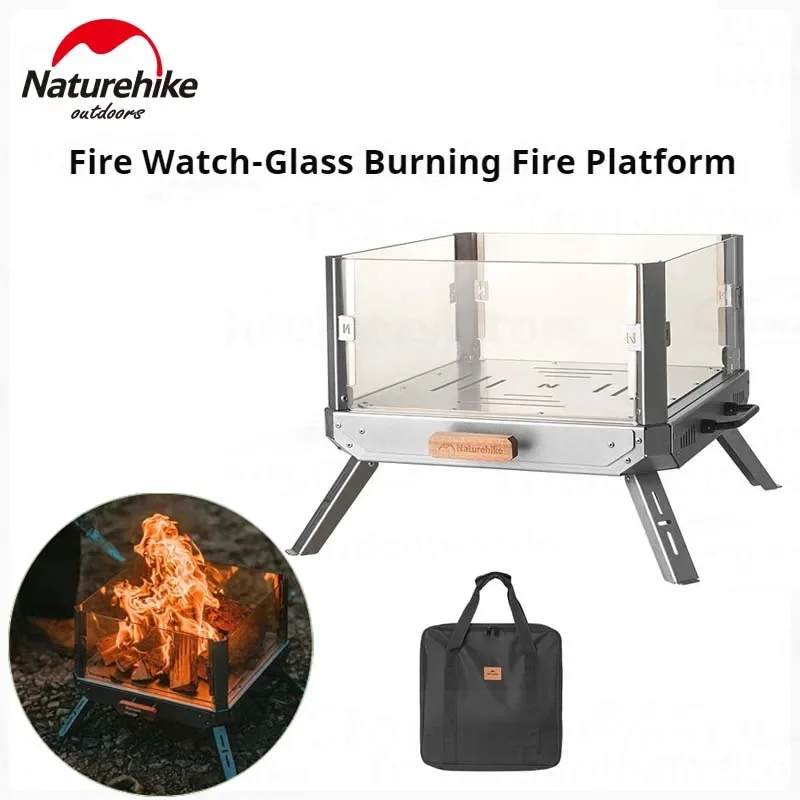 

Naturehike Camping Burning Platform Camping Heating Fire Rack 430 Stainless Steel Outdoor Bonfire Warm Oneself Glass Furnace