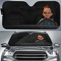 Chucky Car Sunshade Horror Halloween Car Sunshade Chucky Movie Horror Movie Car Sunshade Car Windshield Car Accessories