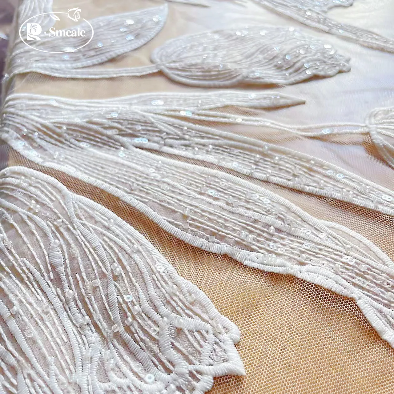 Luxury Beaded Sequin Wedding Dress, Advanced Custom-Made Sewing, Gauze Bridal Lace Fabric, Most Beautiful Tulle, RS24465, New