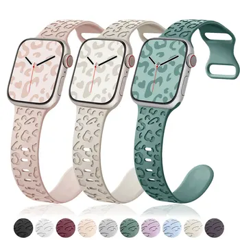 애플 워치 밴드용 실리콘 루프 스트랩 팔찌, iWatch 울트라 밴드 시리즈 9, 8, 7, 6, 5, 4, 3, SE, 44mm, 45mm, 49mm, 42mm, 41mm, 40mm, 38mm 