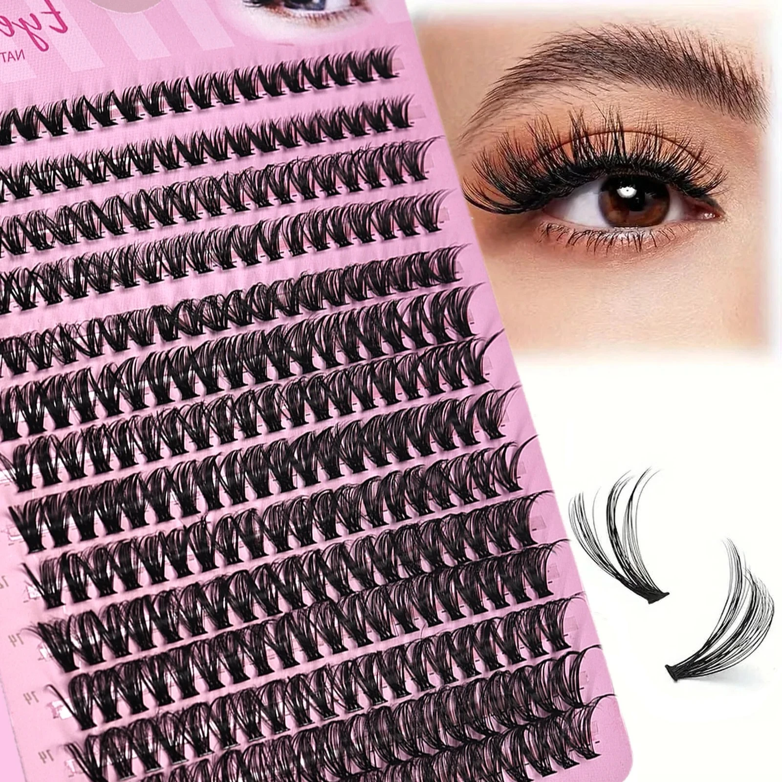 280 Clusters 40D Cluster Lashes Extension Mix 8-16mm Natural Thick Individual DIY Eyelash Clusters Reusable