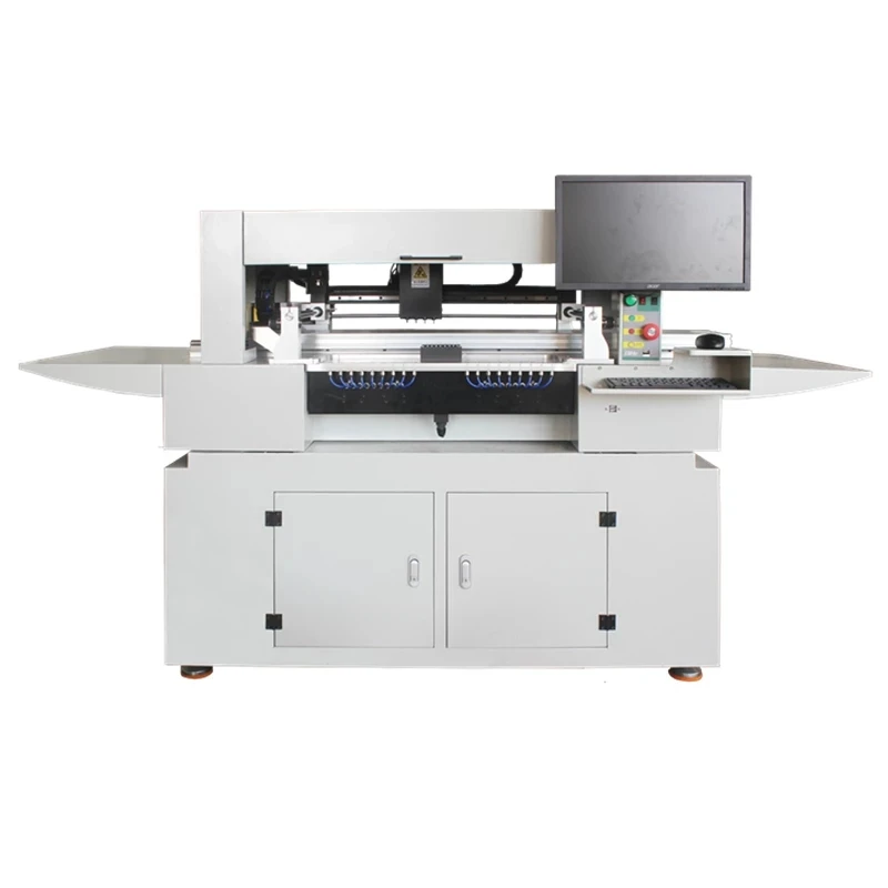 PCB Assembly Line Vibration Feeder QL41 Automatic SMT Pick Place Machine 4 Heads Cameras Visual System LED BGA Production Line