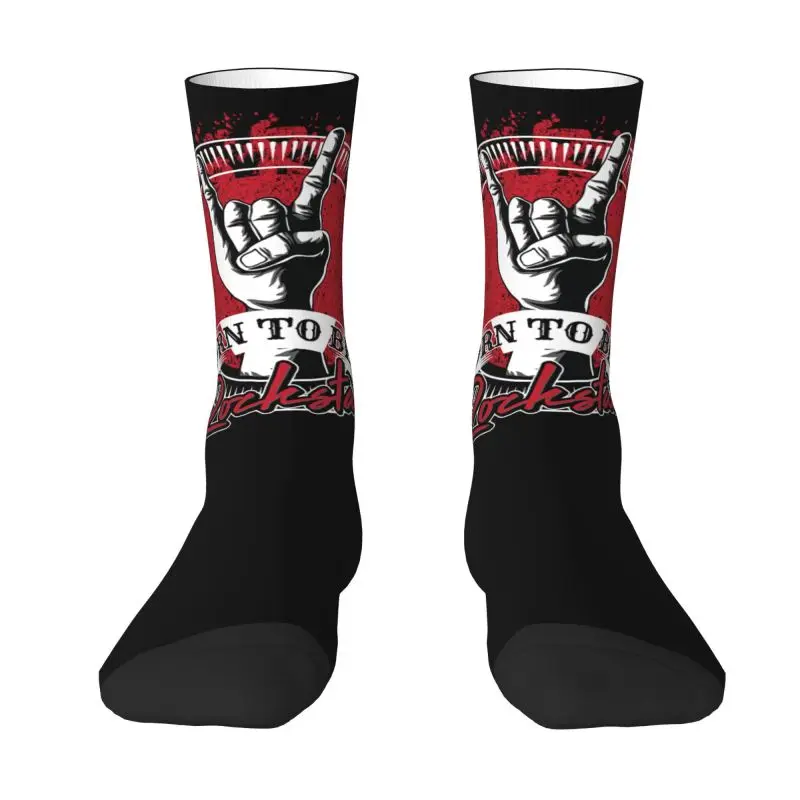 

Kawaii Mens Rock And Roll Heavy Metal Head Dress Socks Unisex Warm Comfortable 3D Printed Crew Socks