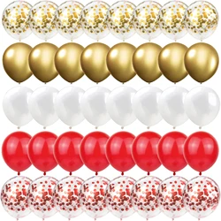 40PCS 10/12inch Gold, white, red Balloons Gender Reveal Wedding Valentine's Day Baby Shower Birthday Globos Party Decorations