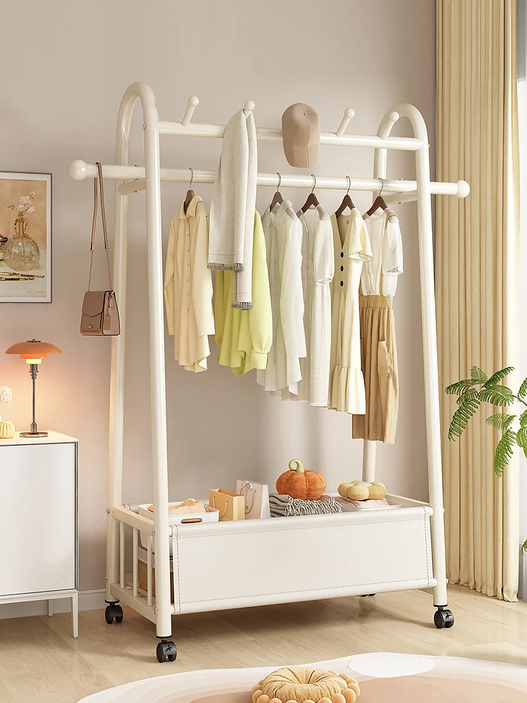 

Напольная вешалка для одежды Nordic Sle из углеродистой стали с корзиной для хранения, органайзер для одежды в спальне, сушилка для белья для дома