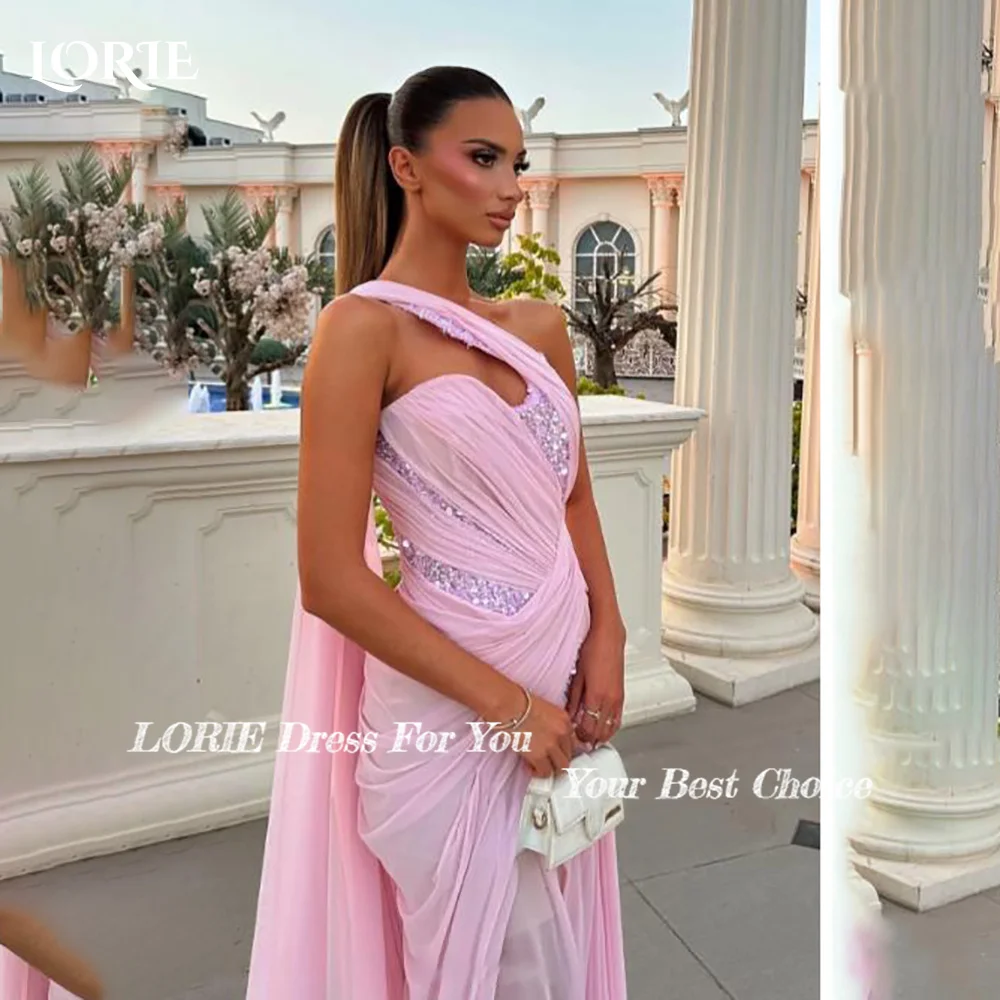 

LORIE Slit Tulle Arabia Evening DressShiny Pleats Floor Length Mermaid Prom Dresses Pleats Illsion Arabia Party Gown Customized