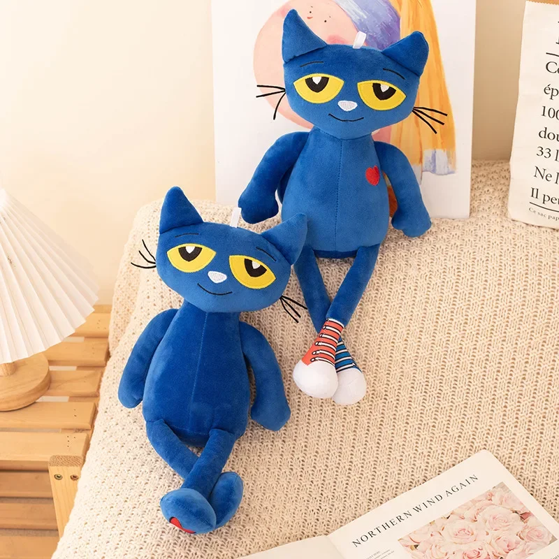 Hot 40CM cartoon animated Pete Cat plush toy Blue Cat plush animal doll give soft birthday gift car for men and women