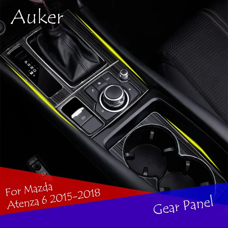Car Console Gearbox Panel Trim Frame Cover Sticker Strips Garnish Decoration Stylin For Mazda Atenza 6 2015-2018