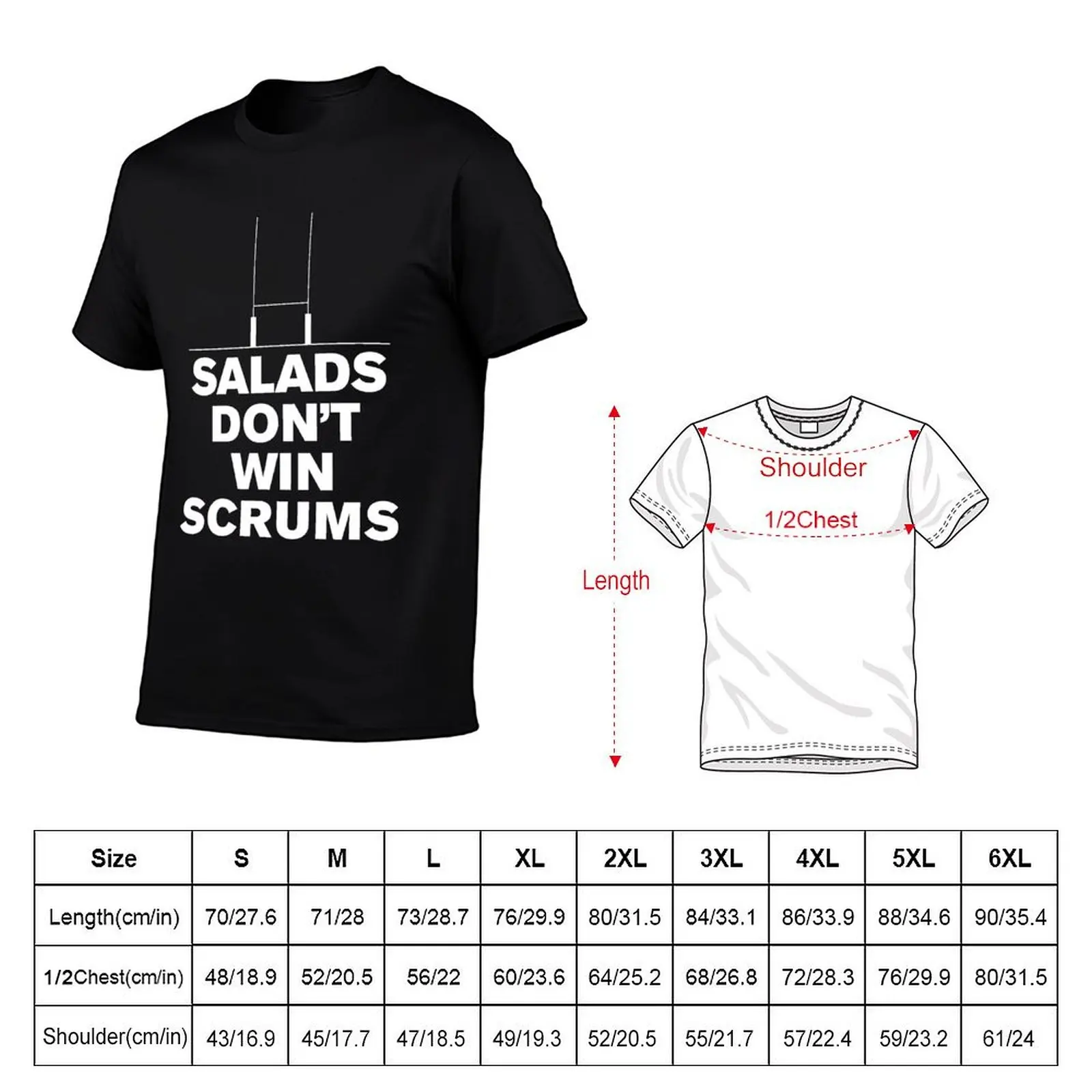 Funny rugby shirt, Salads don't win scrums T-Shirt Gym Wear Breathable Short Sleeve Tee - view 2