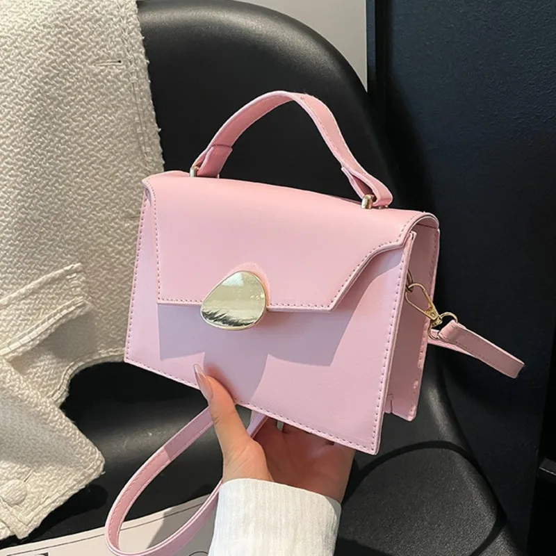 Bolso de mano de un solo hombro para mujer, multifuncional y versátil, moda informal, Color sólido, novedad de 2024