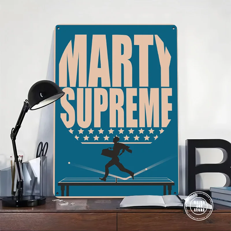 Marty Supreme Retro Poster Retro 3D Printed Metal Signs Customized Wall Hanging Gift for Bathroom Decor Room Decoration Gaming