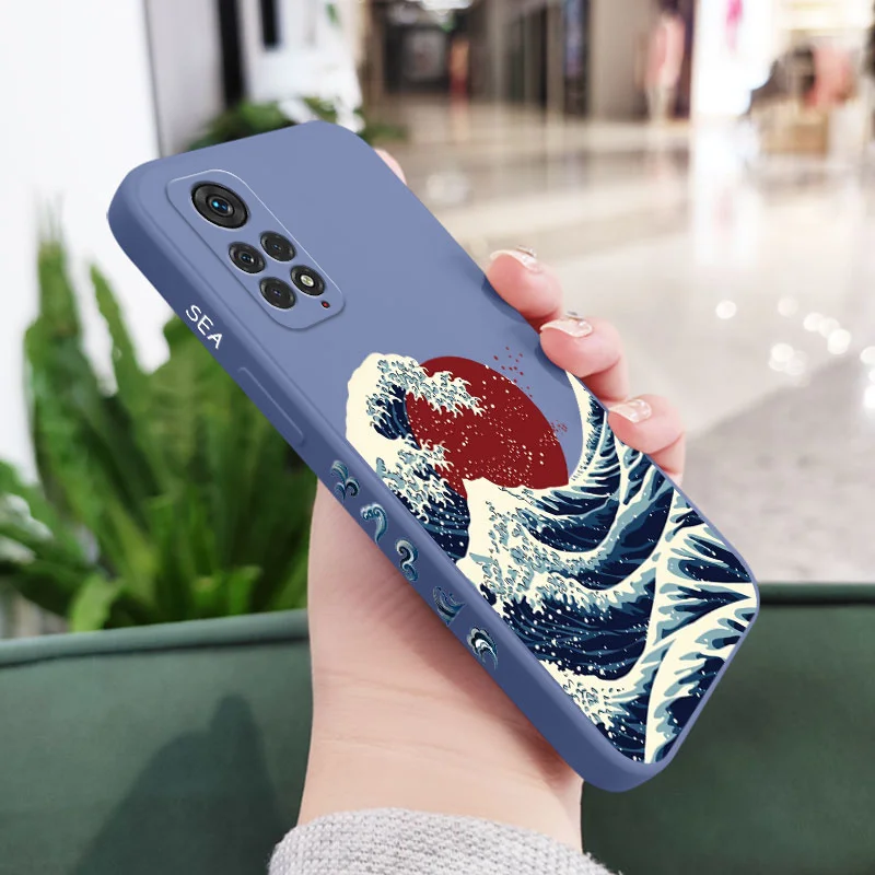 Red Sun Sea Waves Phone Case For Xiaomi Redmi Note 13 12 12S 11 11S 11T 10 10A 10T 10S 9T 9 Pro Plus 10C 9A 9C 9T 4G 5G Cover