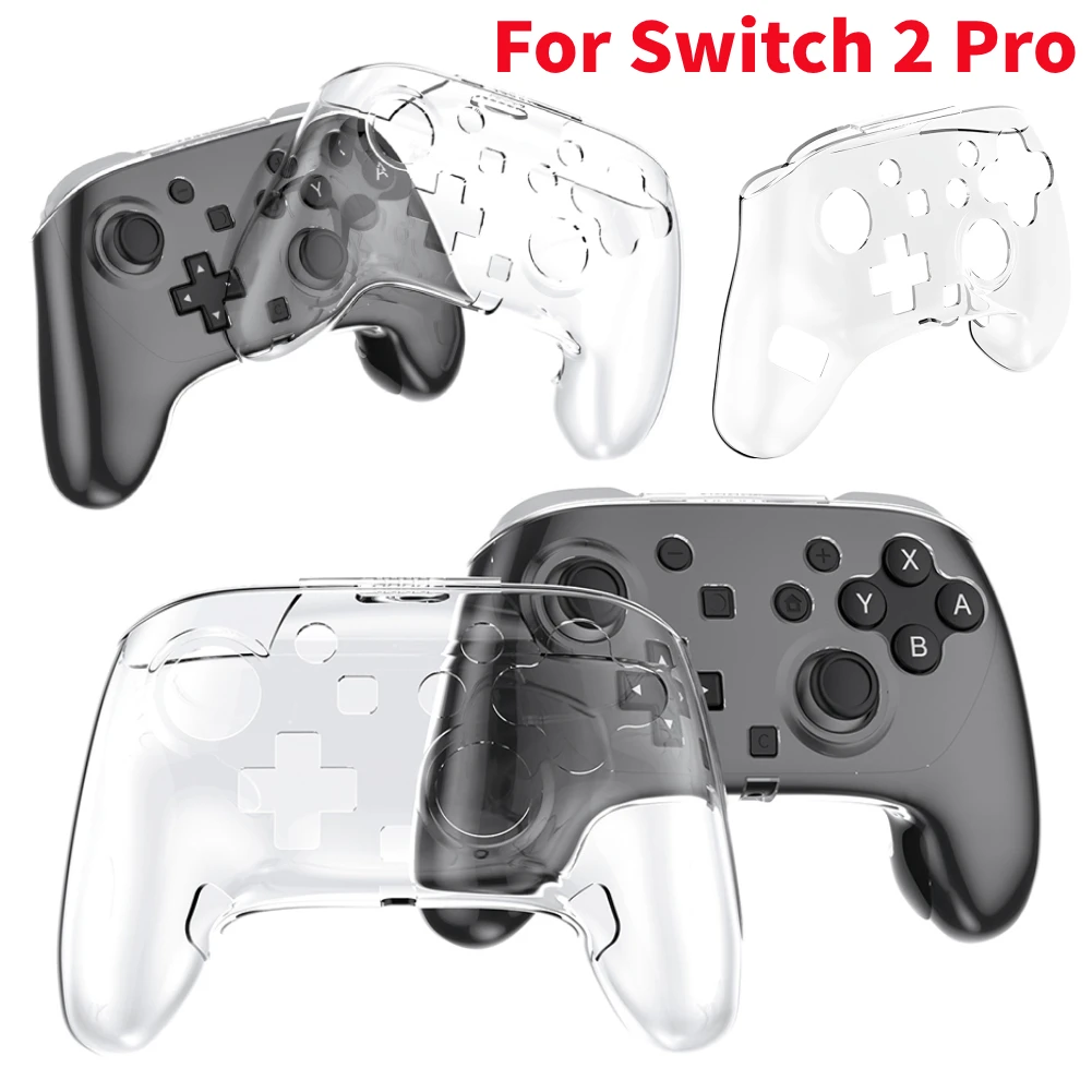 حافظة كريستال شفافة للتبديل 2 Pro مقبض واقية PC حافظة صلبة مضادة للخدش غطاء شل لـ Switch 2 Pro