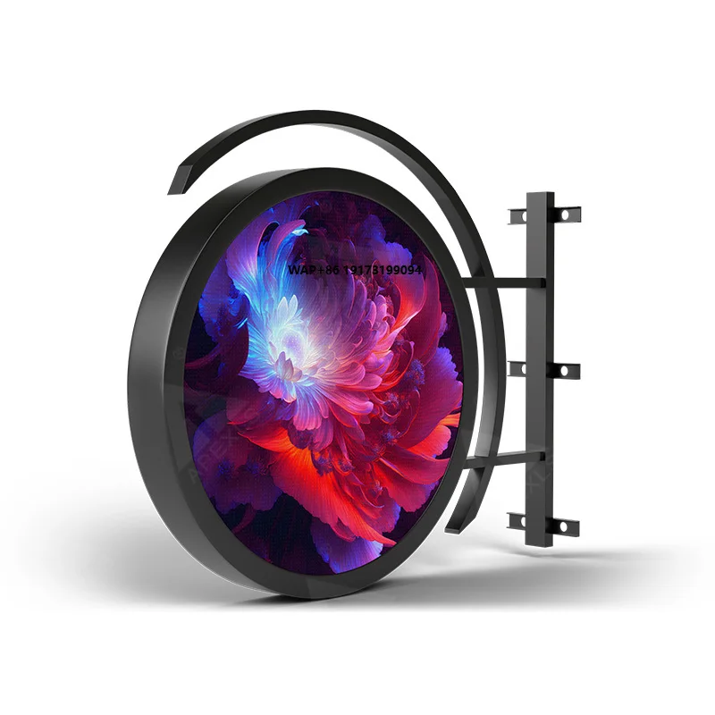P2 Circular LED Board High Definition Unique Disc Video Screen Double Sided Promotional Sign for Retail Frontage Showcase