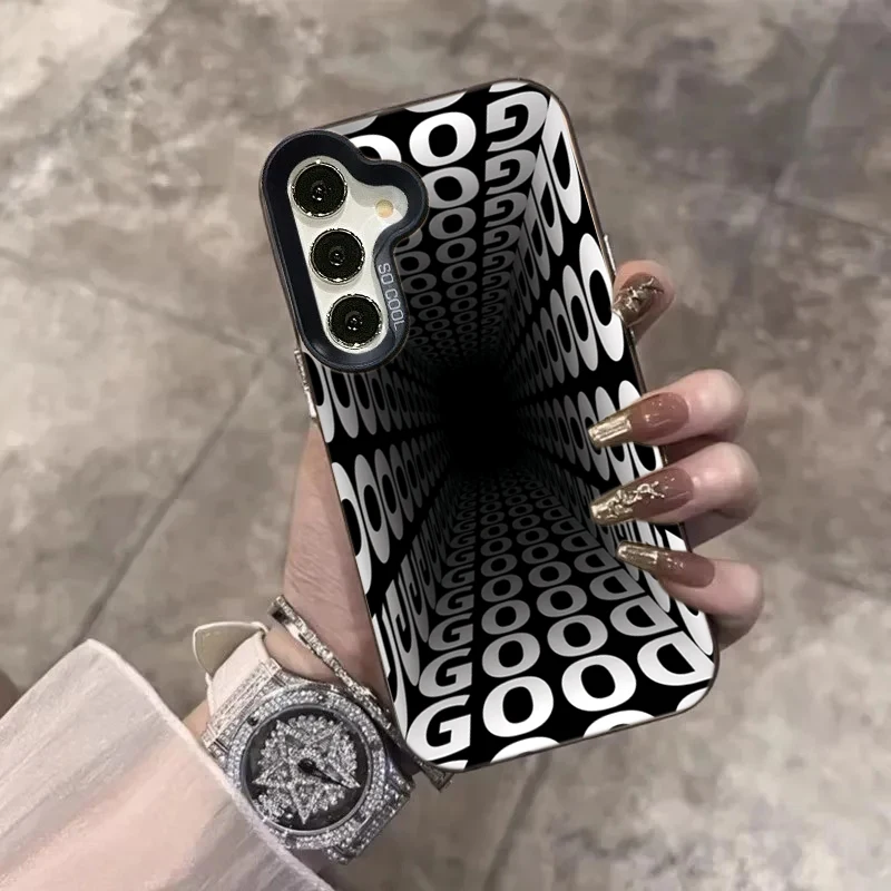 立体的な文字のスマホケース Samsung Galaxy A16 A26 A36 A56 A25 A55 A54 A53 S25 FE S24 Ultra S23 S22 Plus用カバー