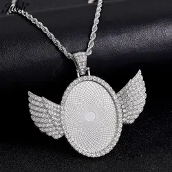 60cm Stainless Steel Chain + Alloy Pendant Base 20x30mm/28x38mm Oval Cabochon Bezel For DIY Hiphop Necklaces Fashion Jewelry