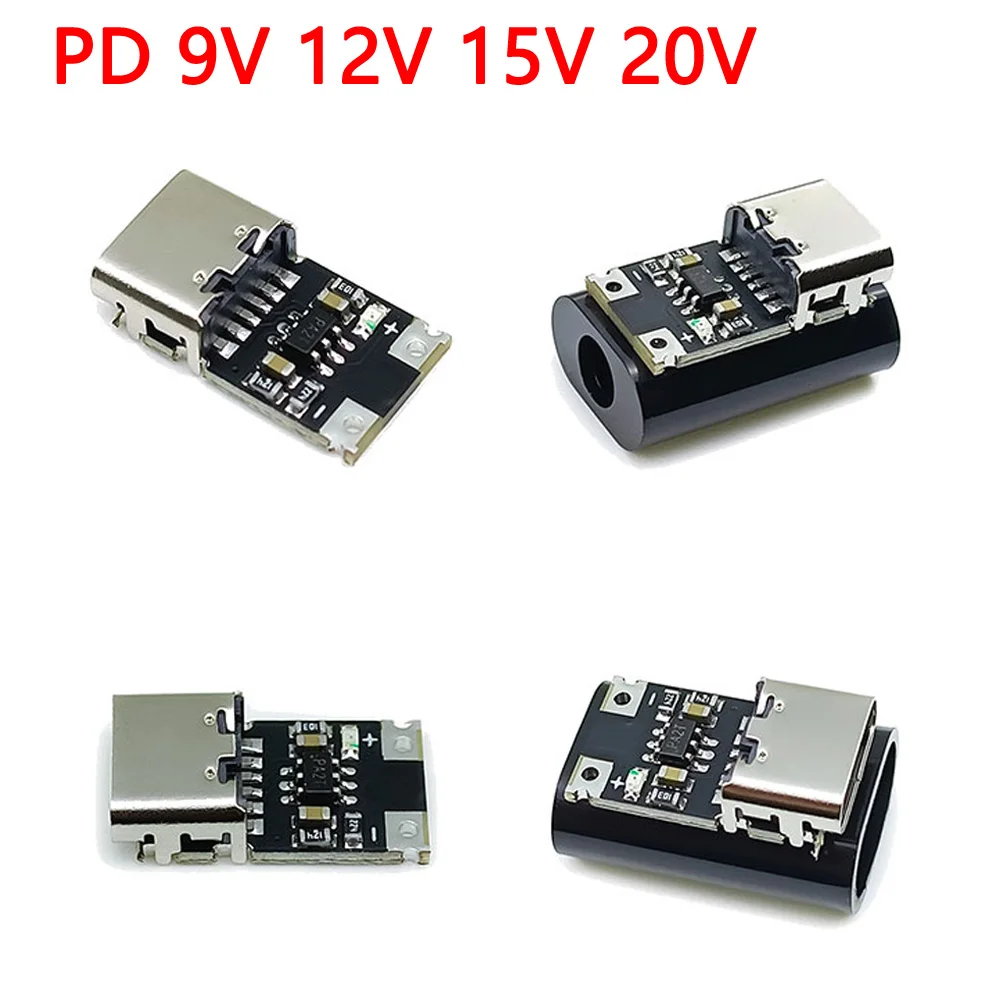 PD/QC LDE Decoy Board Fast Charge 9V-20V PD decoy module PD 2 3.0 DC trigger cable USB Type-C male plug QC4 charge connector