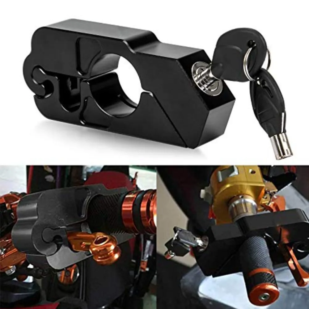 Universal Motorcycle Handlebar Lock Handle Throttle Grip Security Anti Theft Lock
