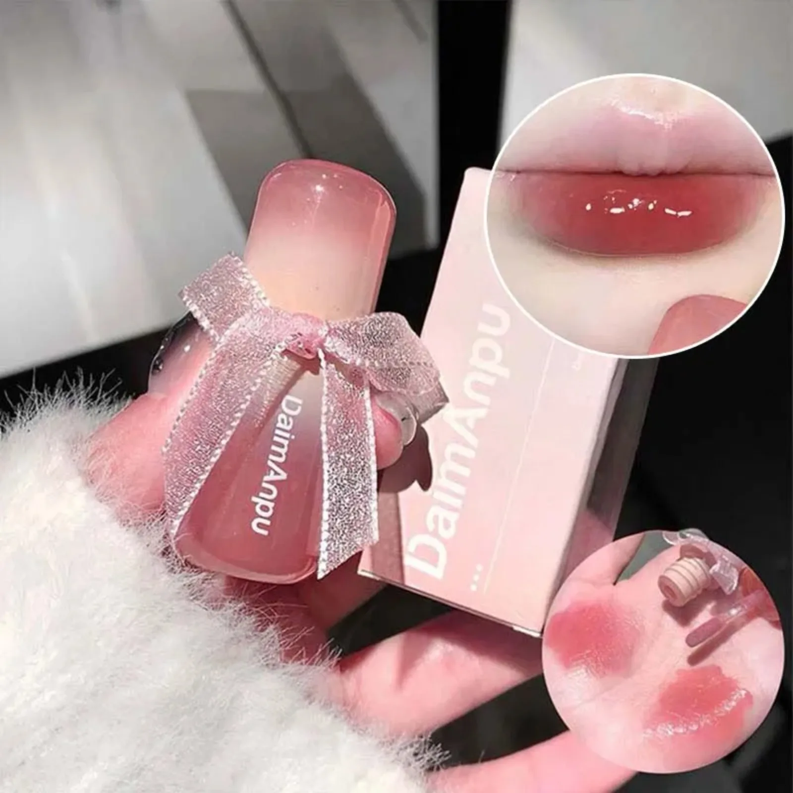 Vlinderdas Hydraterende Water Lipgloss Kristallen Jelly Spiegel Spiegel Lippen Honing Lip Lijnen Ontzilting Tender Reparatie Lipgloss Lippen Verzorging