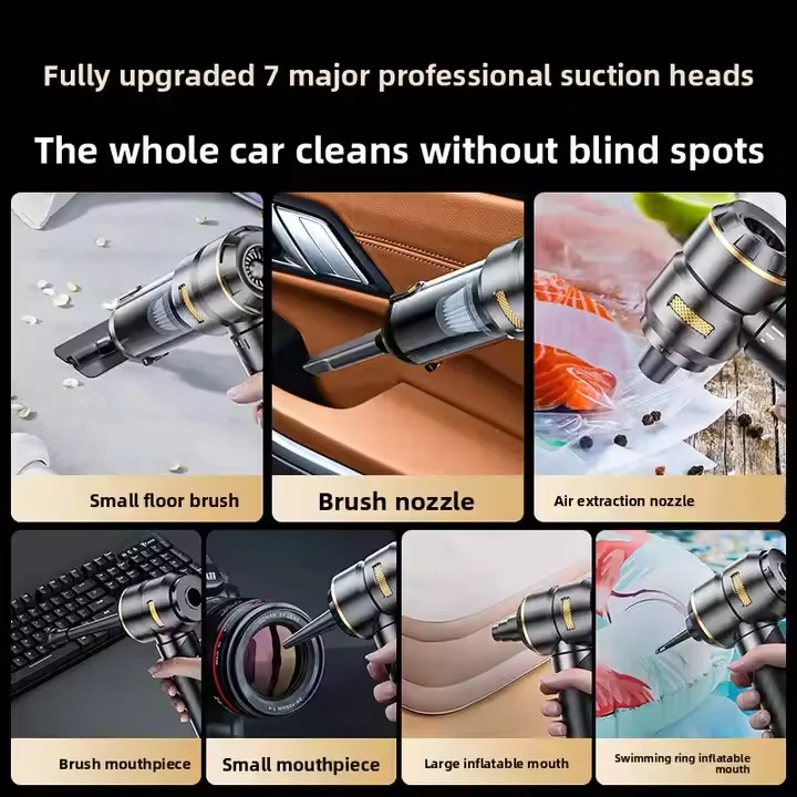 Dual-Purpose Portable Inflatable Car Vacuum Cleaner Large Suction Hand-Held Blow Dust Collector