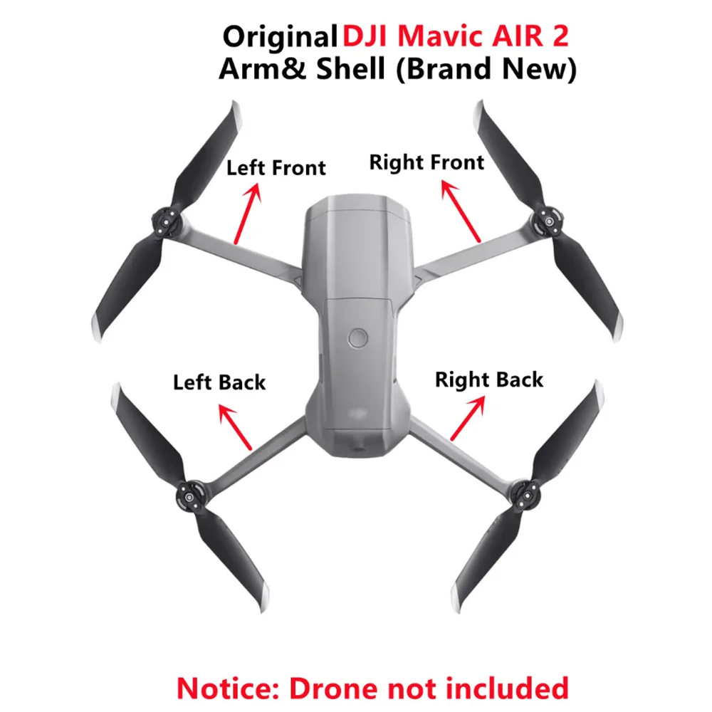 Original for Mavic Air 2 Arm Body Shell Middle/Bottom/Upper Cover Motor Arm Replacement for DJI Air 2 Repair Parts In Stock