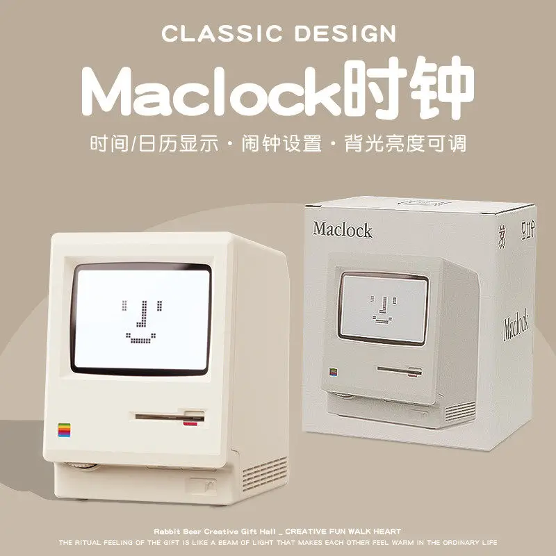 

Maclock Display Alarm Clock Retro Clock Creativity Nostalgic Desktop Electronic Clock Table Creative Birthday Gift