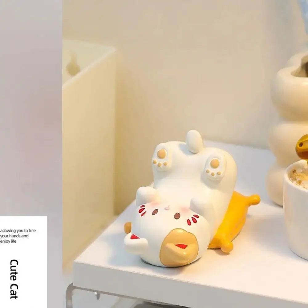 

Статуэтка, миниатюрные предметы, держатель для телефона Lucky Cat, китайский стиль, изделия из смолы, подставка для мобильного телефона с животными, реалистичная, изысканная