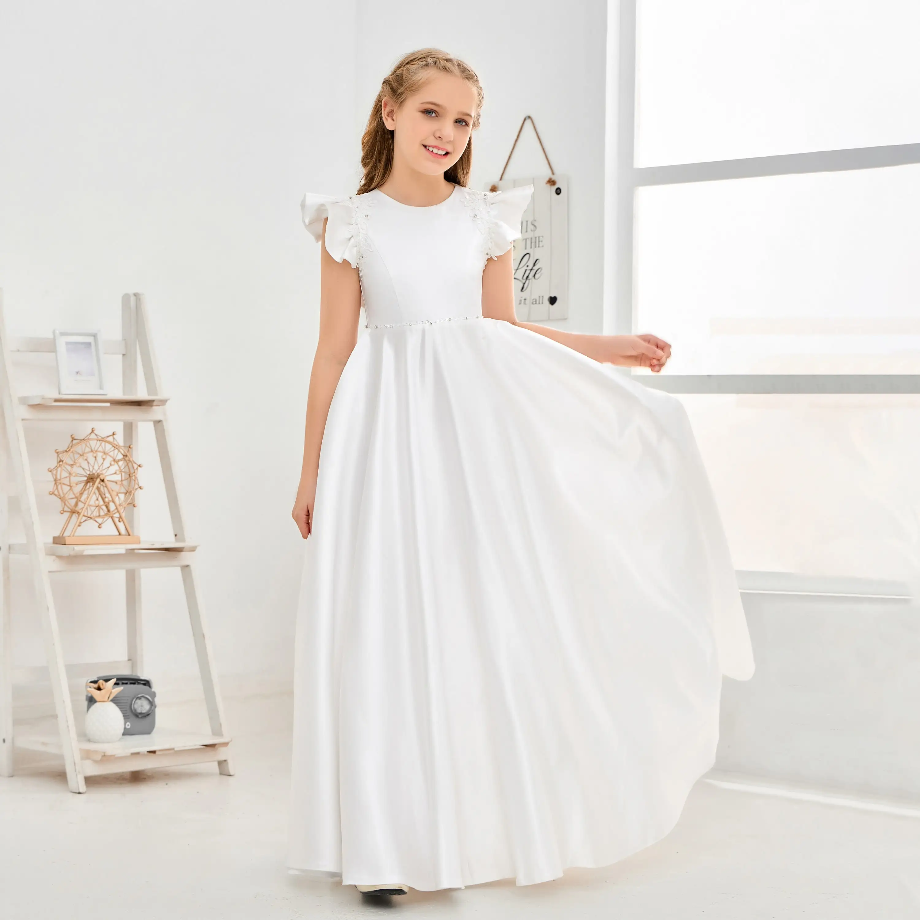 

Elegant Flower Girl Dress First Communion Gowns for Kids Princess Ball Wedding Party Evening Dresses for Wedding Birthday GIft