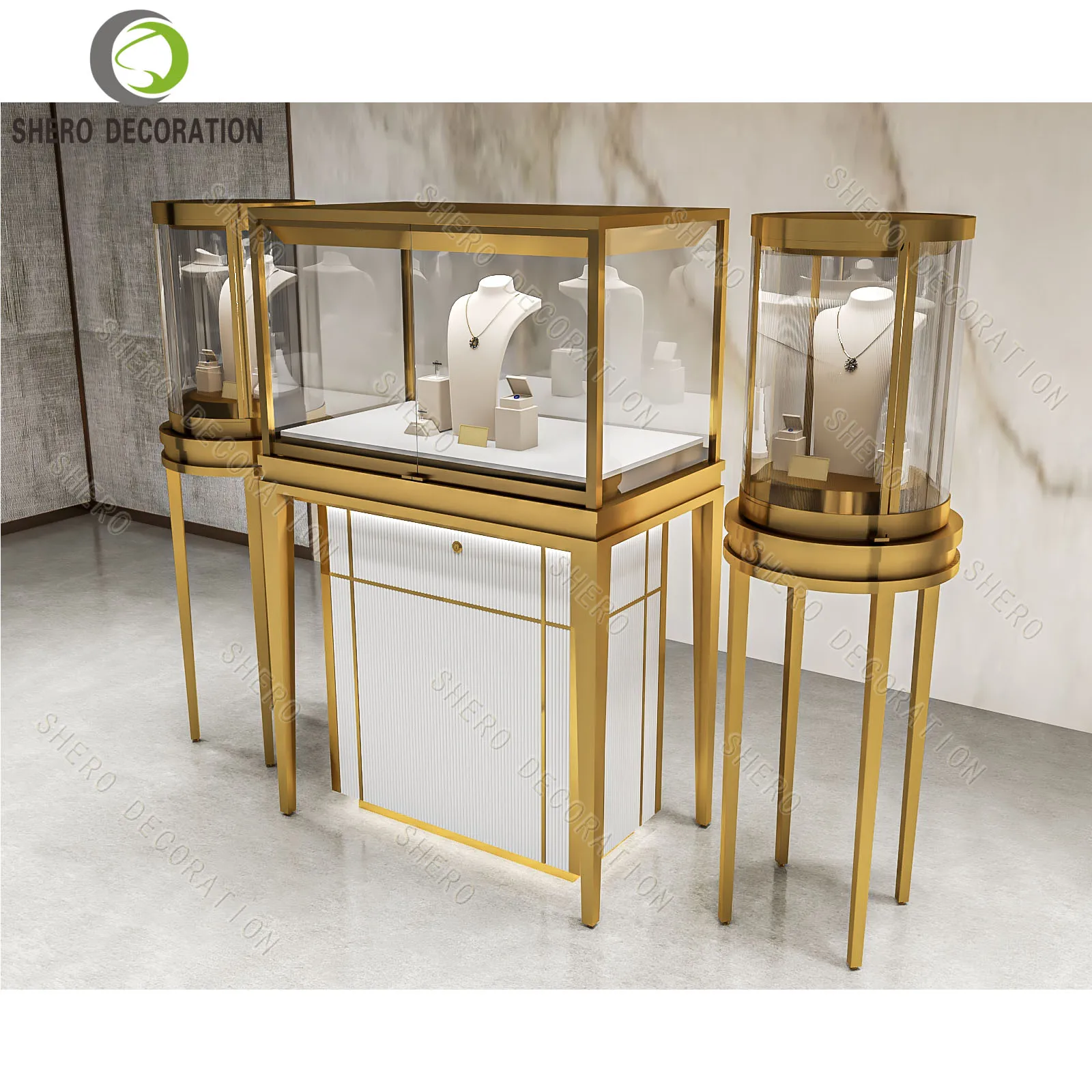 

Custom.Luxury Jewelry Display Counter Complete Set for High End Jewelry Display Counter