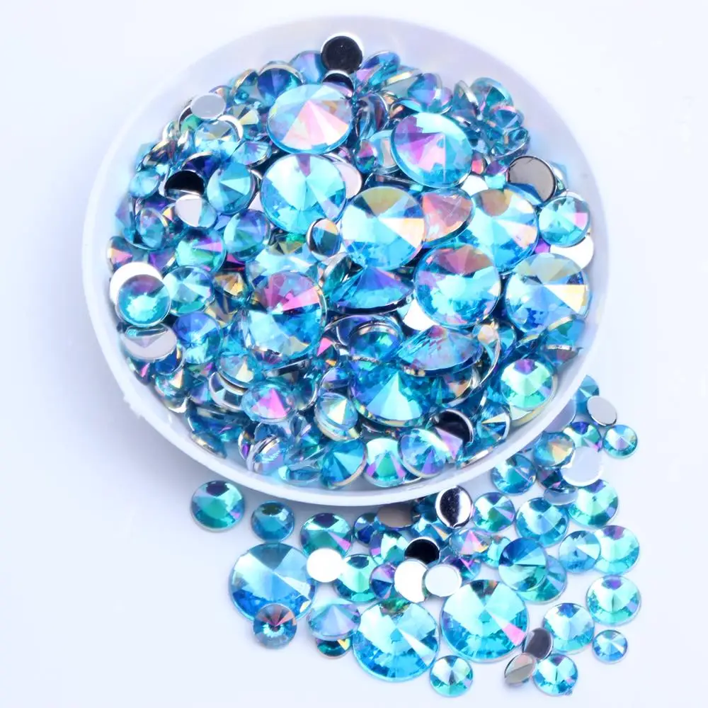 

Acrylic Rhinestones Flatback Pointed 5000pcs 6mm Many AB Colors Imitation Glue On Beads For Crafts Garments Accessories