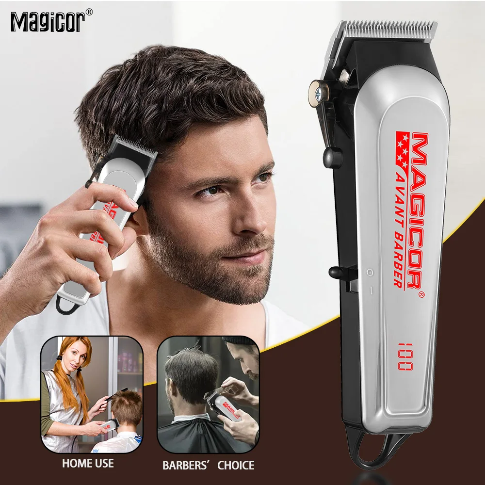 Hair Trimmer Electric Hair Clipper Hair Cutting Machine LED Display Fashion Silver Provides Salon-quality Home Beauty Services