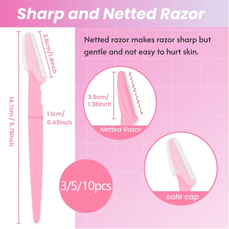 Eyebrow Trimmer Black Eyebrow Razor 3/10PCS Safe Face Body Hair Removal Shaver Blades Woman Eyebrow Shaping Knife Cosmetic Tools