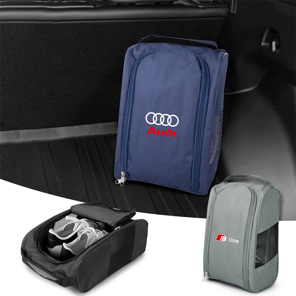 Car Emblem Shoes Storage Bag Organizer Interior Accessories Auto Styling For Audi Sline QUTTRO RS TTS S3 S4 S5 S6 S7 A3 A1 A8 A6